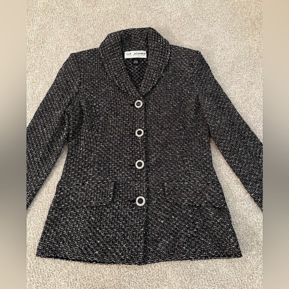 St. John Black and White Blazer